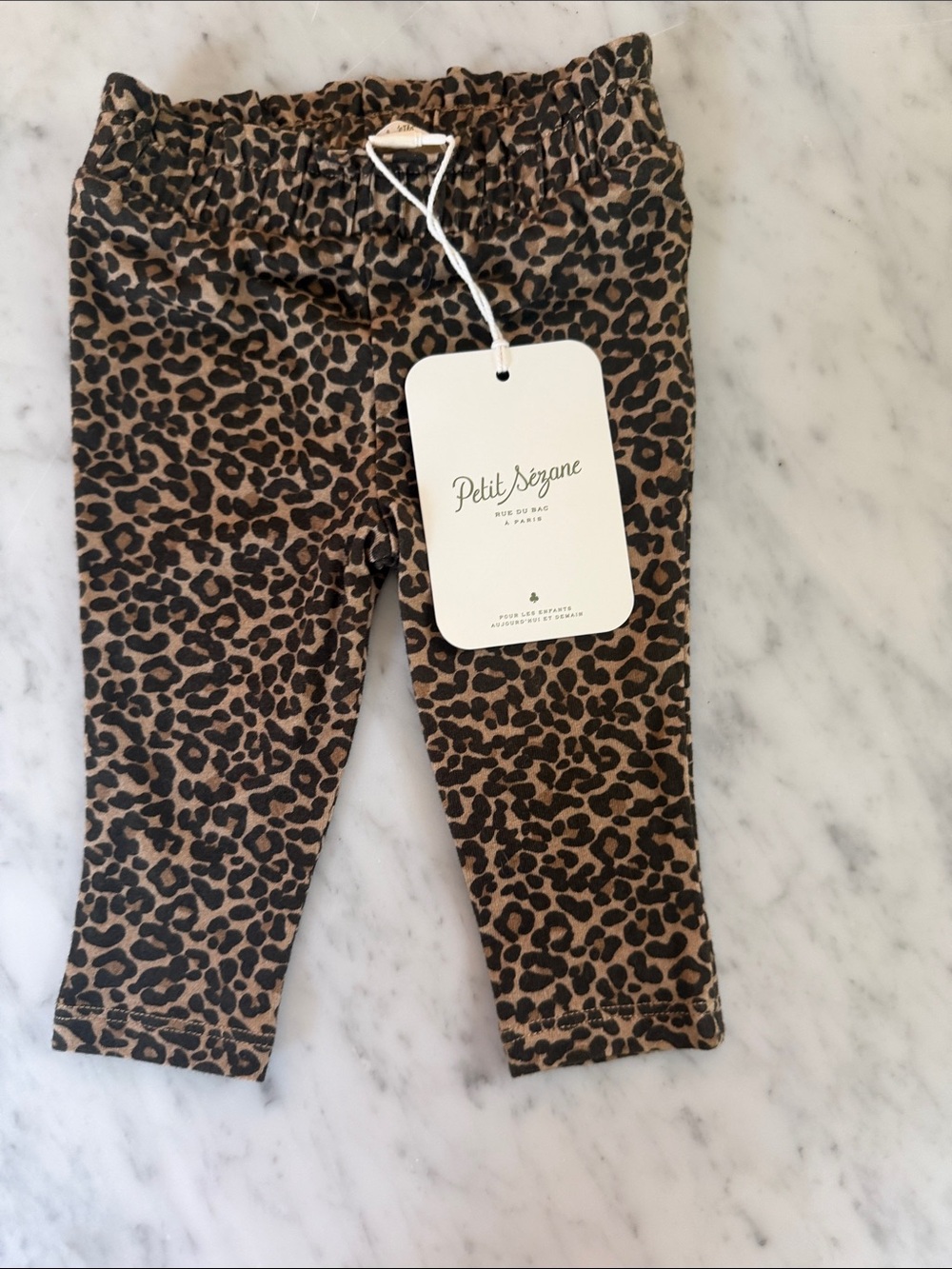 Sezane Kids Leopard-Print Leggings in Brown and Black